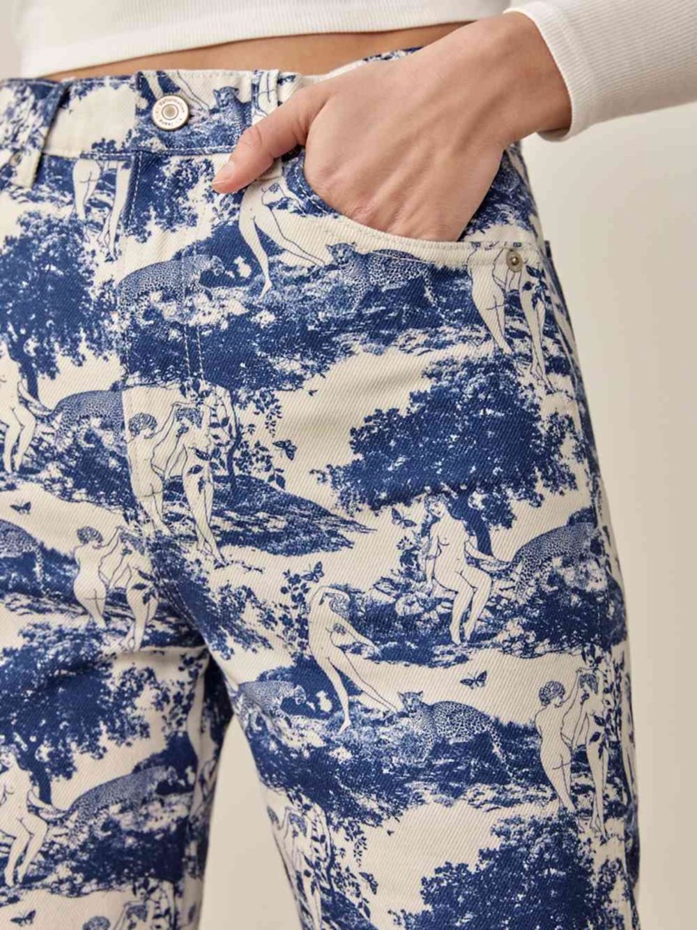 REFORMATION Pastoral High Rise
Straight Jeans Naked Toile
